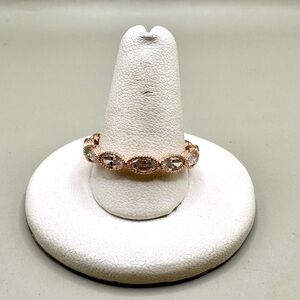 Judith Ripka Sterling Silver Rose Gold Cubic Zirconia Eternity Band Ring